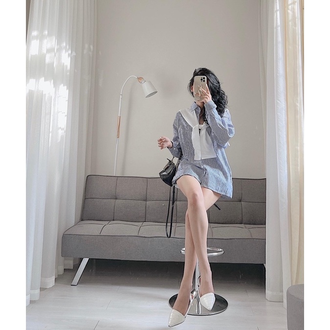 Sơ mi thuỷ thủ tách rời vạt trắng Samhyewear