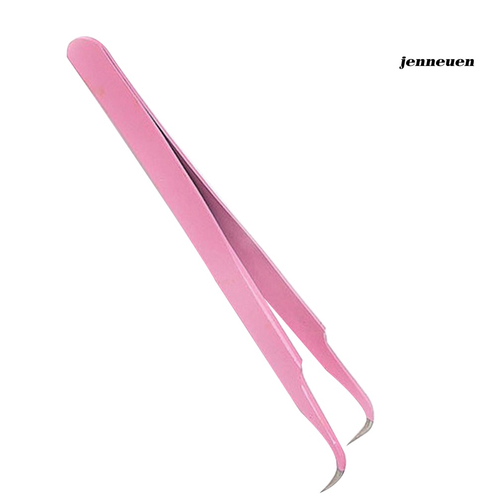 Je- Nhíp Gắp Lông Mi Giả Thẳng / Cong Bằng Thép Không Gỉ Tiện Lợi