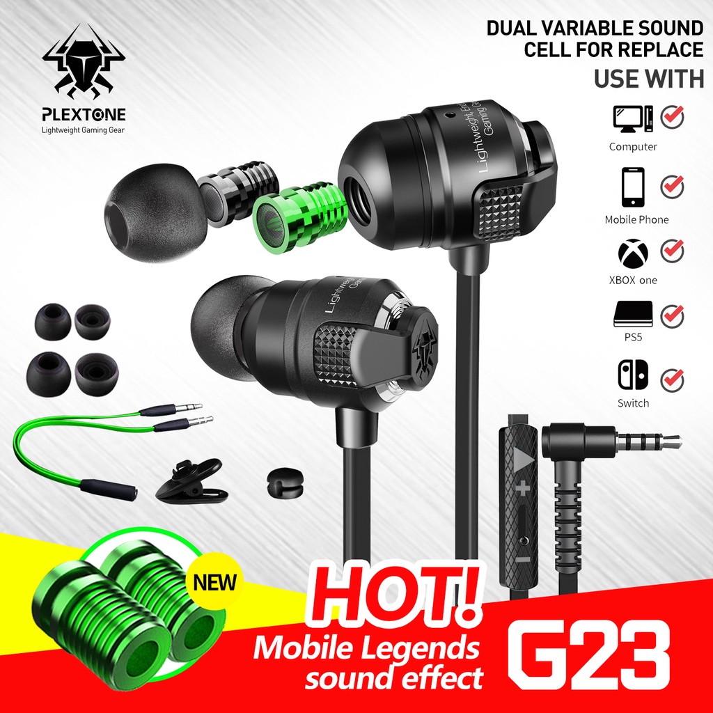 Tai nghe chơi game Plextone G23 bằng kim loại có mic jack cắm 3.5mm chất lượng cao