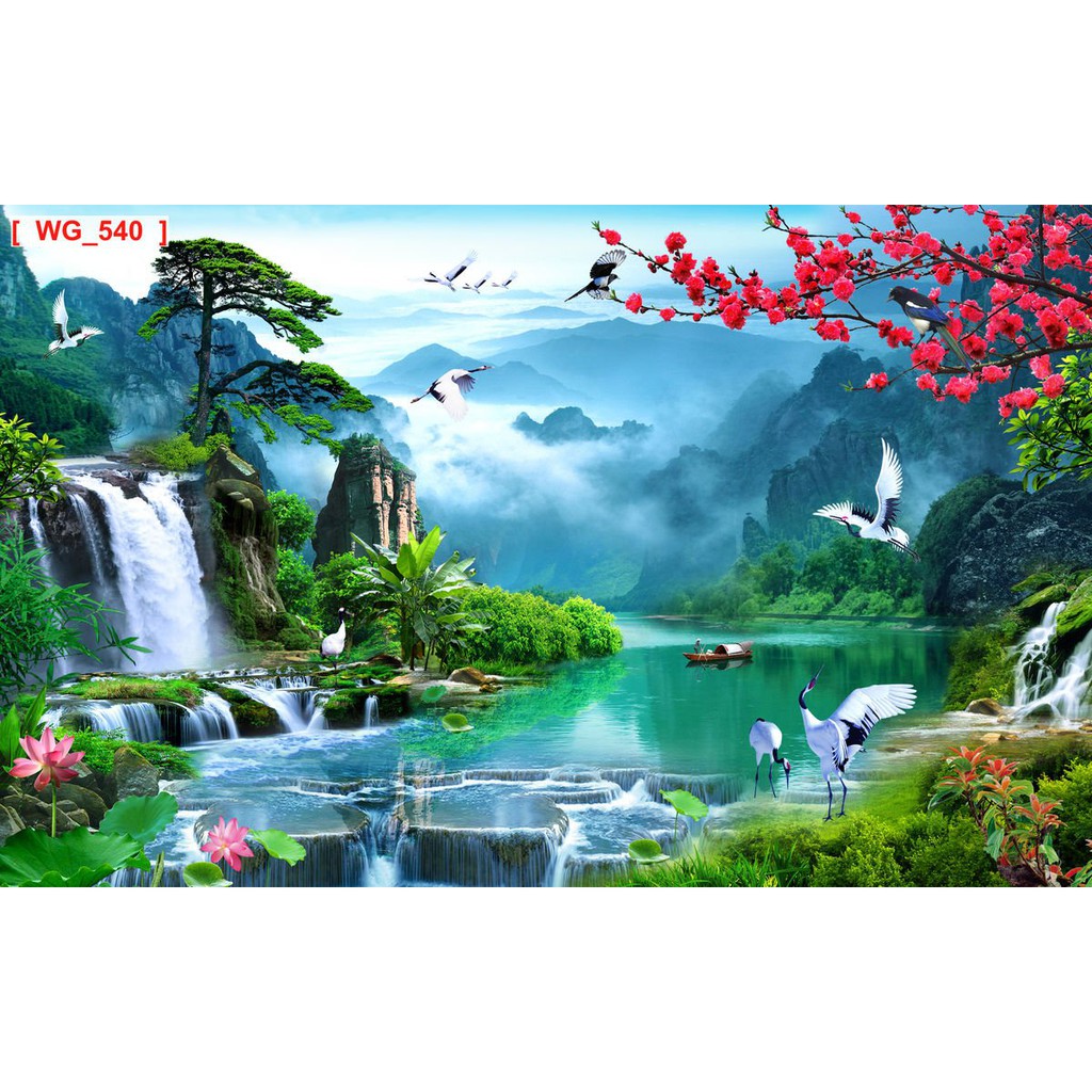 Tranh 3D tuyệt đẹp,  giá rẻ, trang trí phòng khách,phòng làm việc,tranh dán tường 3d có keo sẵn