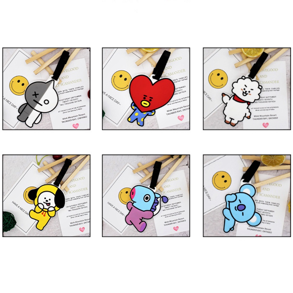 Tag treo vali BT21, thẻ treo hành lý BTS dễ thương cute tiện lợi khi đi du lịch