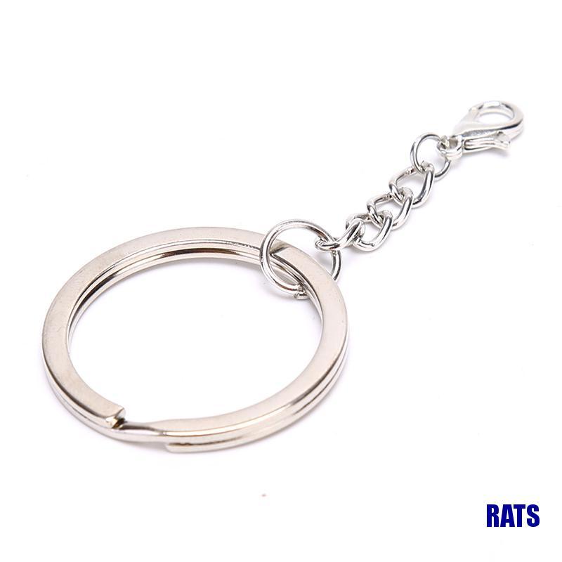 Bộ 10 vòng gắn móc khóa làm từ kim loại màu bạc