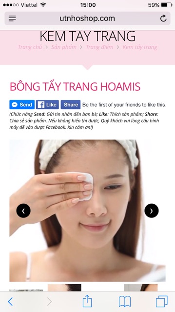 Bông tẩy trang hoamis