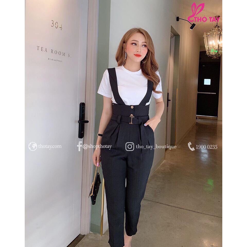 sét bộ lửng quần yếm phối dây lưng