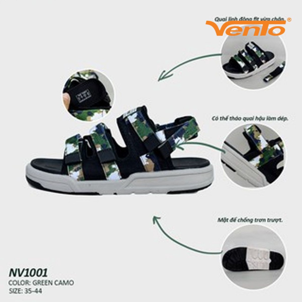 Giày Sandal Vento 3 Quai SD1001 Xanh Lá Camo - 𝗩𝗲𝗻𝘁𝗼𝘀𝗮𝗻𝗱𝗮𝗹𝘃𝗶𝗲𝘁𝗻𝗮𝗺