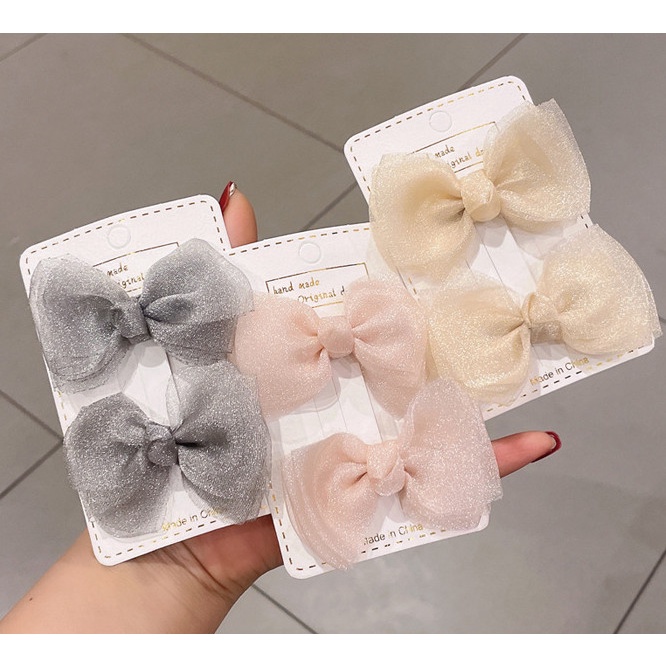 Set 2 kẹp tóc nơ cho bé đáng yêu thời trang, kẹp bé gái dễ thương, cute