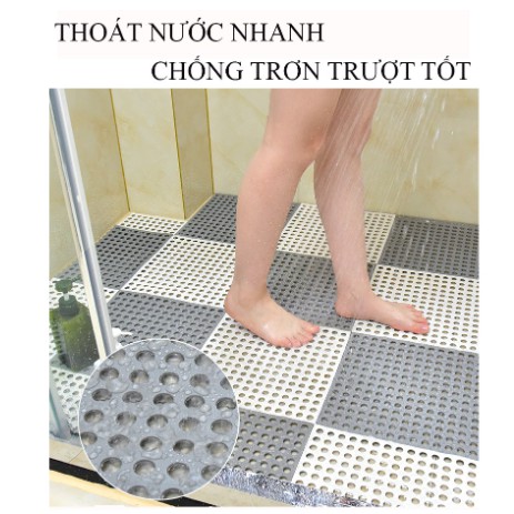 Thảm Nhựa Ghép Chống Trơn Kháng Khuẩn, Chống Trơn Nhà Tắm ,Nhà Vệ Sinh Kích Thước 30cm x 30cm