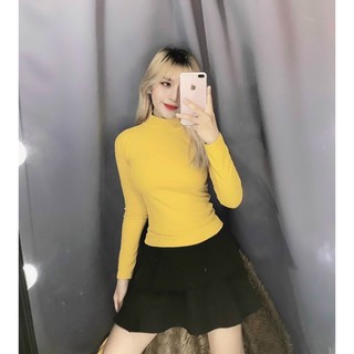 ÁO CỔ cao 3p Len tăm mềm mịn co dãn.