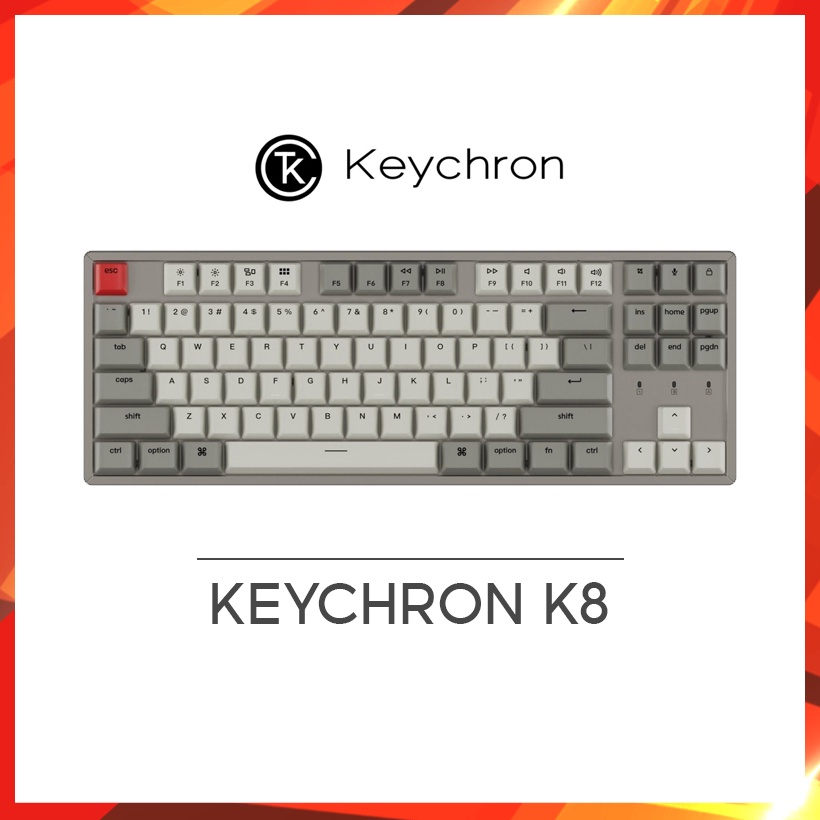 Bàn phím cơ Keychron K8 (Hàng chính hãng) - Bảo hành 12 tháng