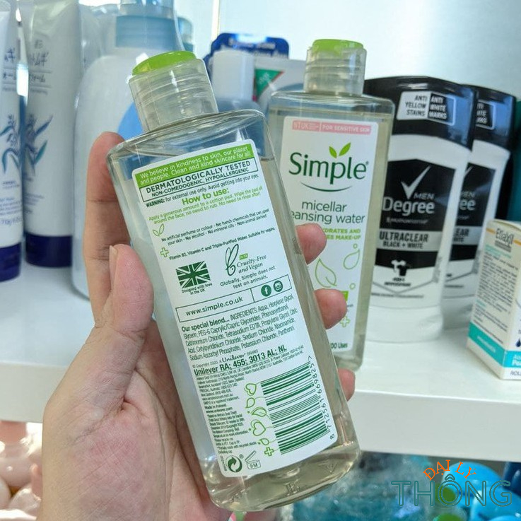 Nước Tẩy Trang Simple Micellar Water 200ml /400ml Nước Cân Bằng Da Simple Facial Toner 200ml - Sữa Rửa Mặt Simple 150ml