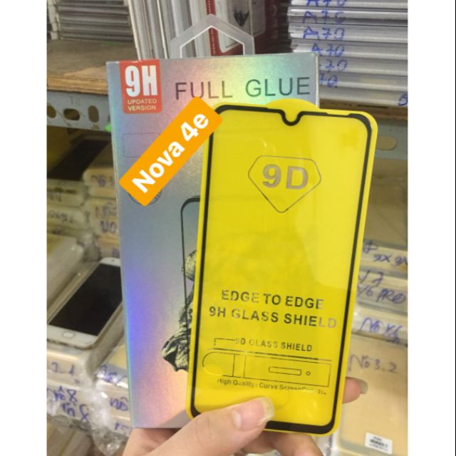 Dán full màn 9D glue cho Huawei Nova 4e