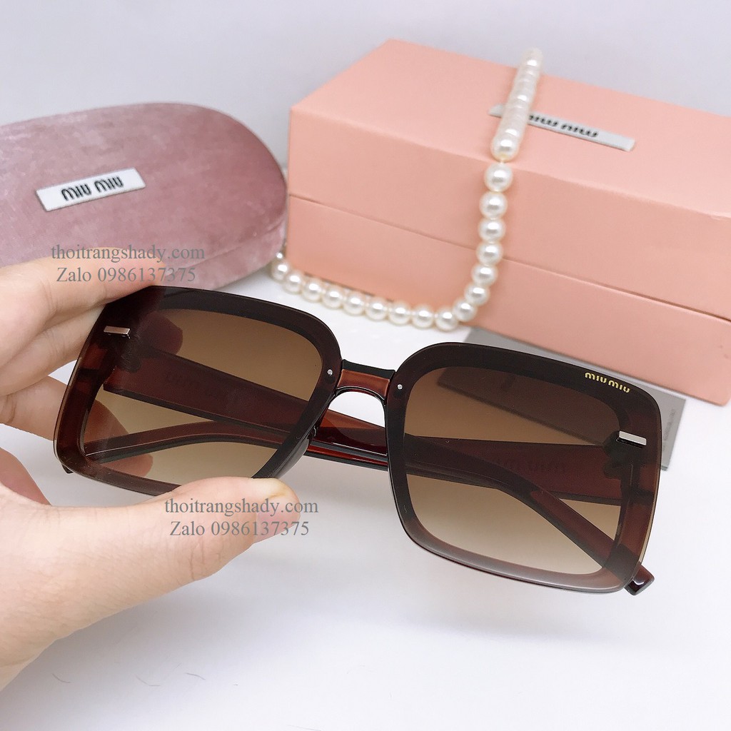 Mắt Kính Miu Miu Nâu Vuông Cao Cấp Cho Nữ Full Box