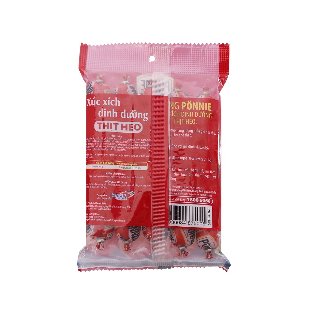 XÚC XÍCH DINH DƯỠNG PONNIE THỊT HEO/ THỊT BÒ 175G
