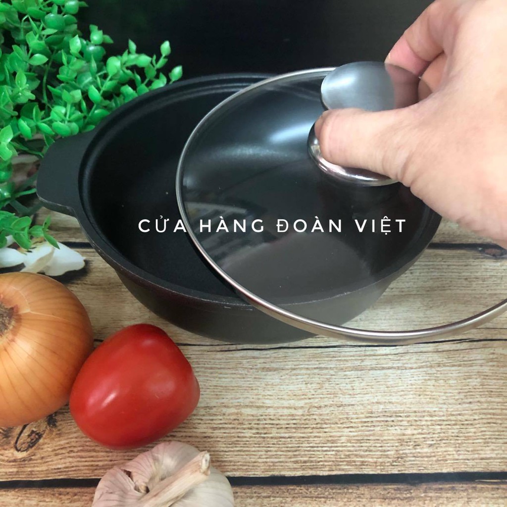 Nồi nhôm chống dính cao cấp 18 cm - Kho thịt cá, cơm chiên , mì cay, om , kho tộ …Tiện ích cho gia đình, chuyên nghiệp