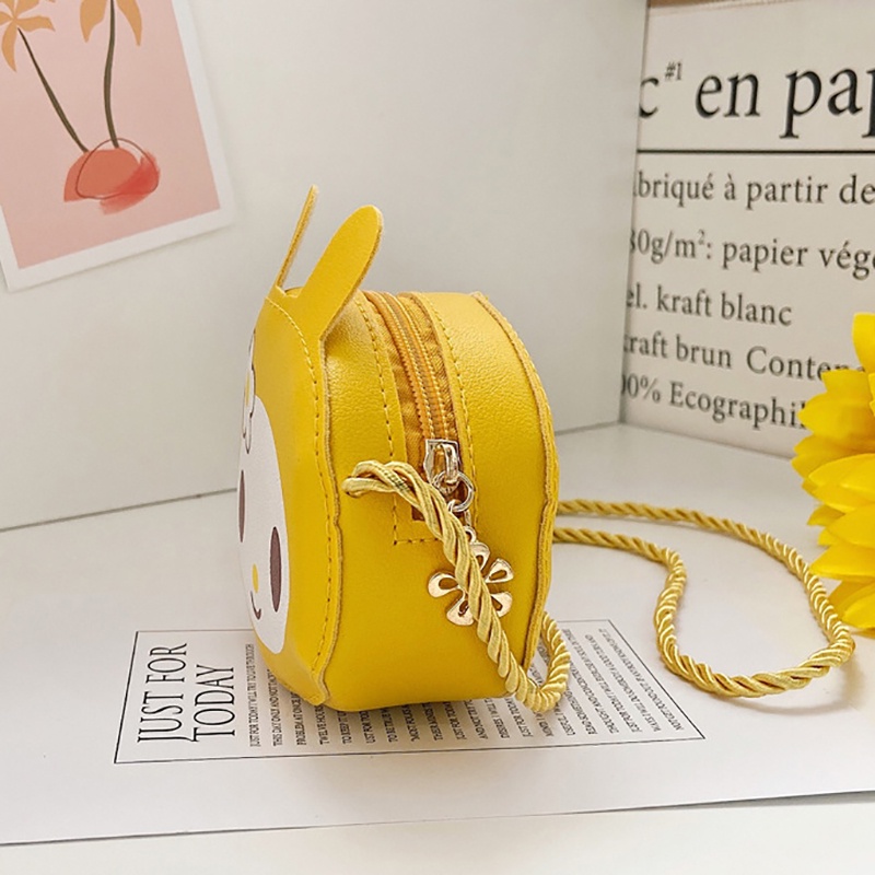 Túi đeo chéo mini bằng da PU hình mèo dễ thương thời trang cho bé gái