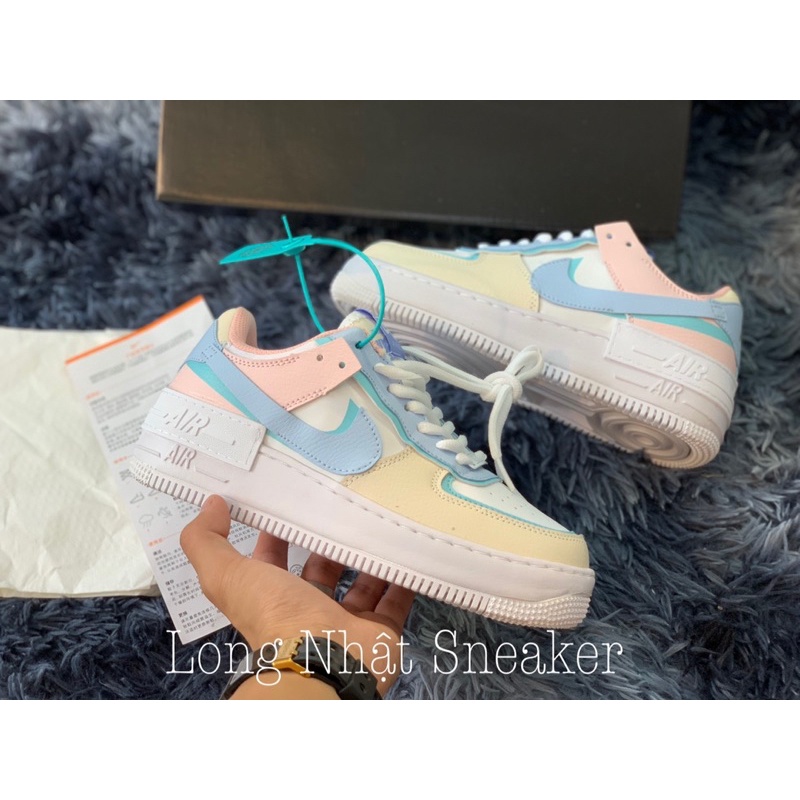 Giày Sneaker AF1 Shadow Hồng Xanh Giày Thể Thao Nữ Thấp Cổ