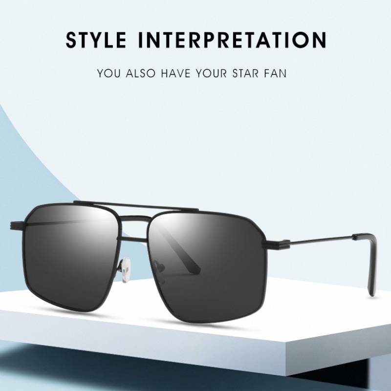 (KIQI-FASHION) COD Kính Mát Gọng Kim Loại Chống Tia Uv400 Thời Trang Cho Nam Nữ