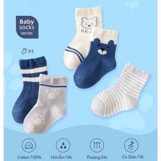 Set 5 đôi tất cho bé trai bé gái