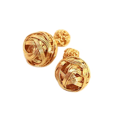 Cặp khuyên tai thiết kế 2 đầu hình quả bóng độc đáo sang trọng dành cho nữ