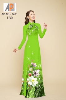 Vải áo dài hoa sen