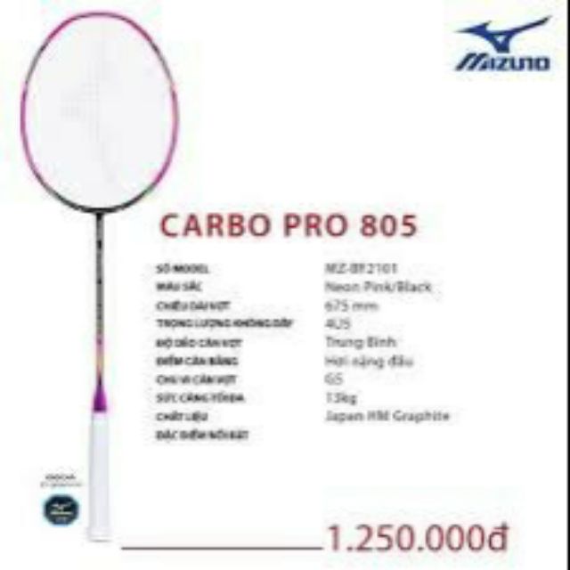Vợt cầu lông Mizuno Carbo Pro 805 Chính Hãng