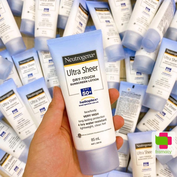 Kem chống nắng Neutrogena Ultra Sheer Dry-Touch SPF 50/50+/100+, Mỹ dùng được cho bé từ 6 tháng tuổi + người lớn mọi loạ