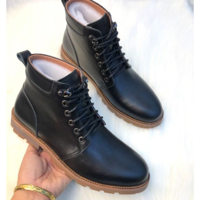 Giày đốc nam cao cổ chất liệu da bò cao cấp đế cao