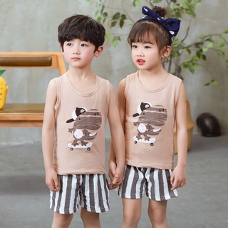 Set bộ bé unisex ZORN xuất xịn thun cotton ba lỗ quần short lưng thun hoạ tiết đáng yêu nhiều mẫu