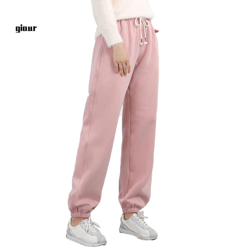 Quần dài chất liệu len cashmere thể thao lót nhung lông thấm mồ hôi trang phục hàng ngày