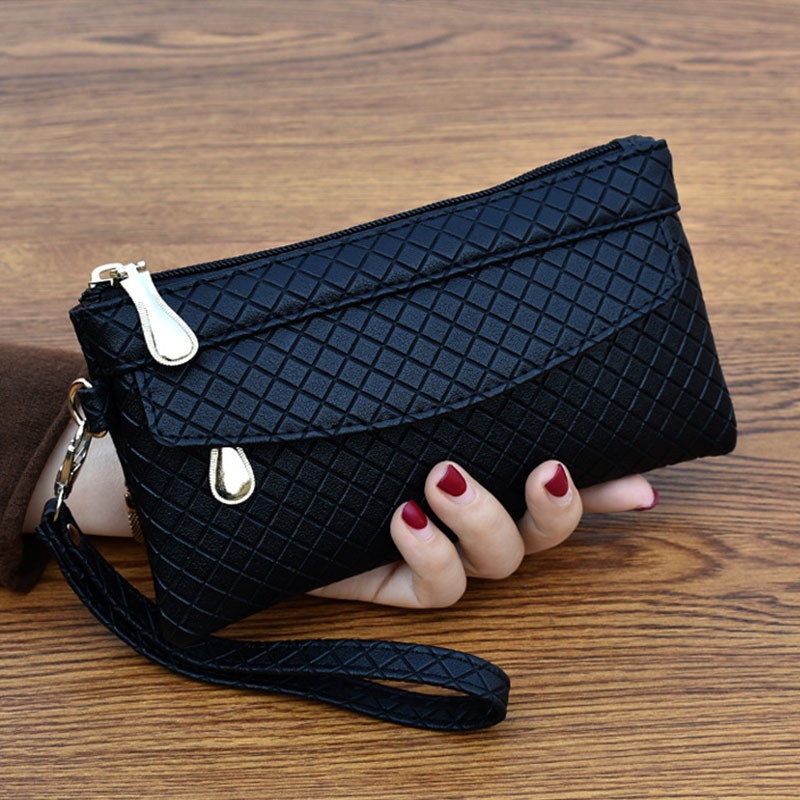 Ví cầm tay mini có khóa kéo đựng điện thoại phong cách retro thời trang cho nữ