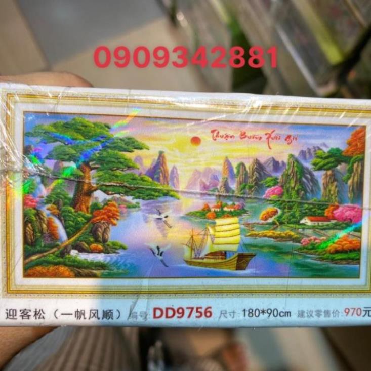 Tranh đính đá Thuận buồm xuôi gió   mẫu mới. dream valley 180*90 cm -D9756 ( chưa đính) | BigBuy360 - bigbuy360.vn