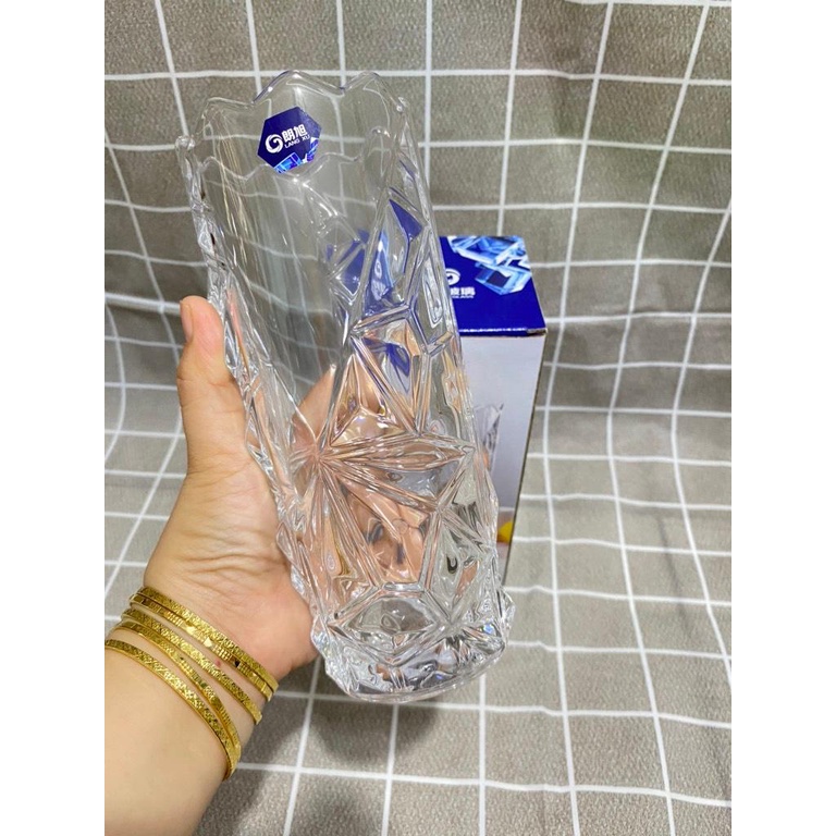 Bình cắm hoa thuỷ tinh cao cấp cao 20cm - Hàng y hình 100% kèm video