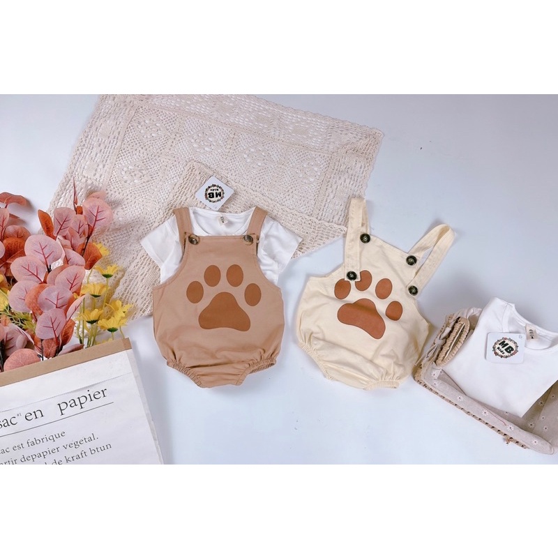 Set Body Yếm Sơ Sinh Hình Chân Gấu 5-11 kg