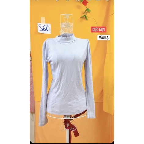 áo thun cổ lọ đính đá vải cực mịn freesize.S60