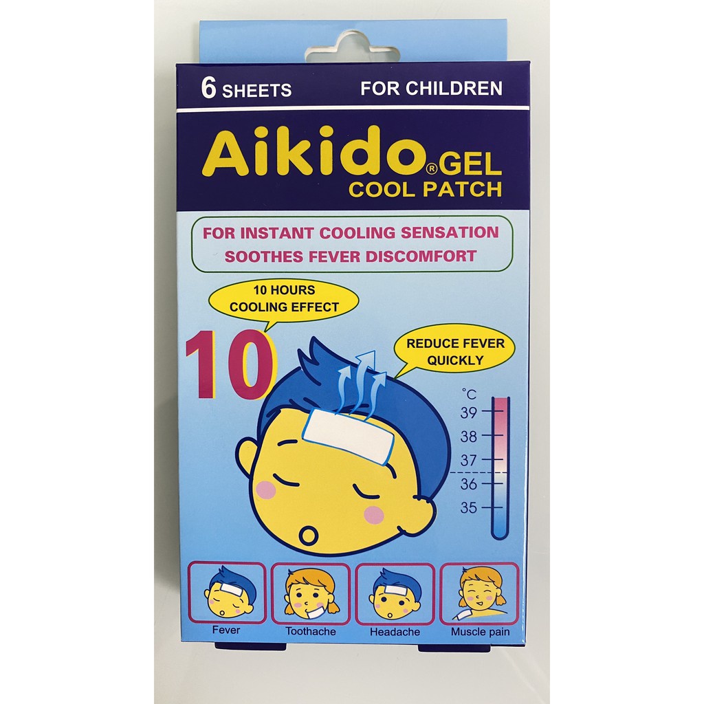Miếng Dán Hạ Sốt Aikido Gel Cool Patch 6 Miếng
