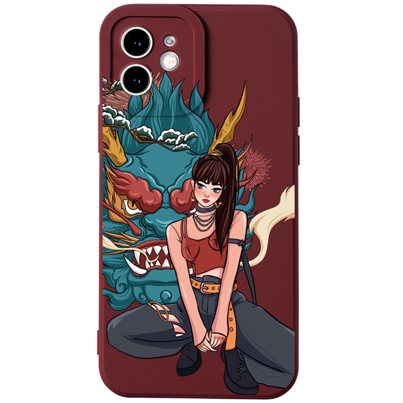 Ốp lưng JURSUE hoạt hình cặp đôi dễ thương đẹp nam nữ cho iPhone 13 12 11 Pro Max SE 2020 X XR XS 8 7 ip 6S 6 Plus Y1236