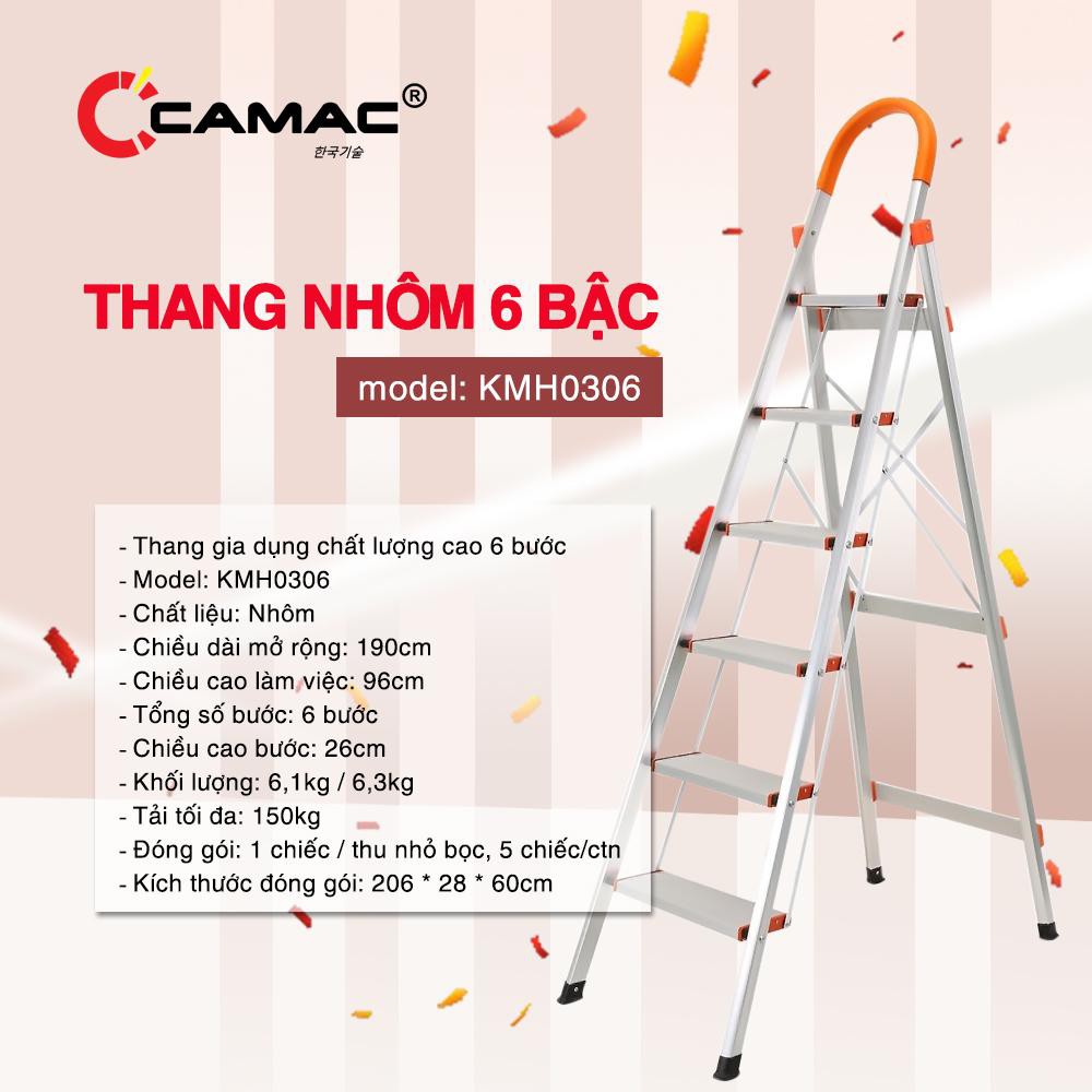 Thang Nhôm Ghế Tay Vịn 6 Bậc DAMITA 7.4 Kg ,Có Video Thực Tế Tự quay. Cực Kỳ chắc chắn