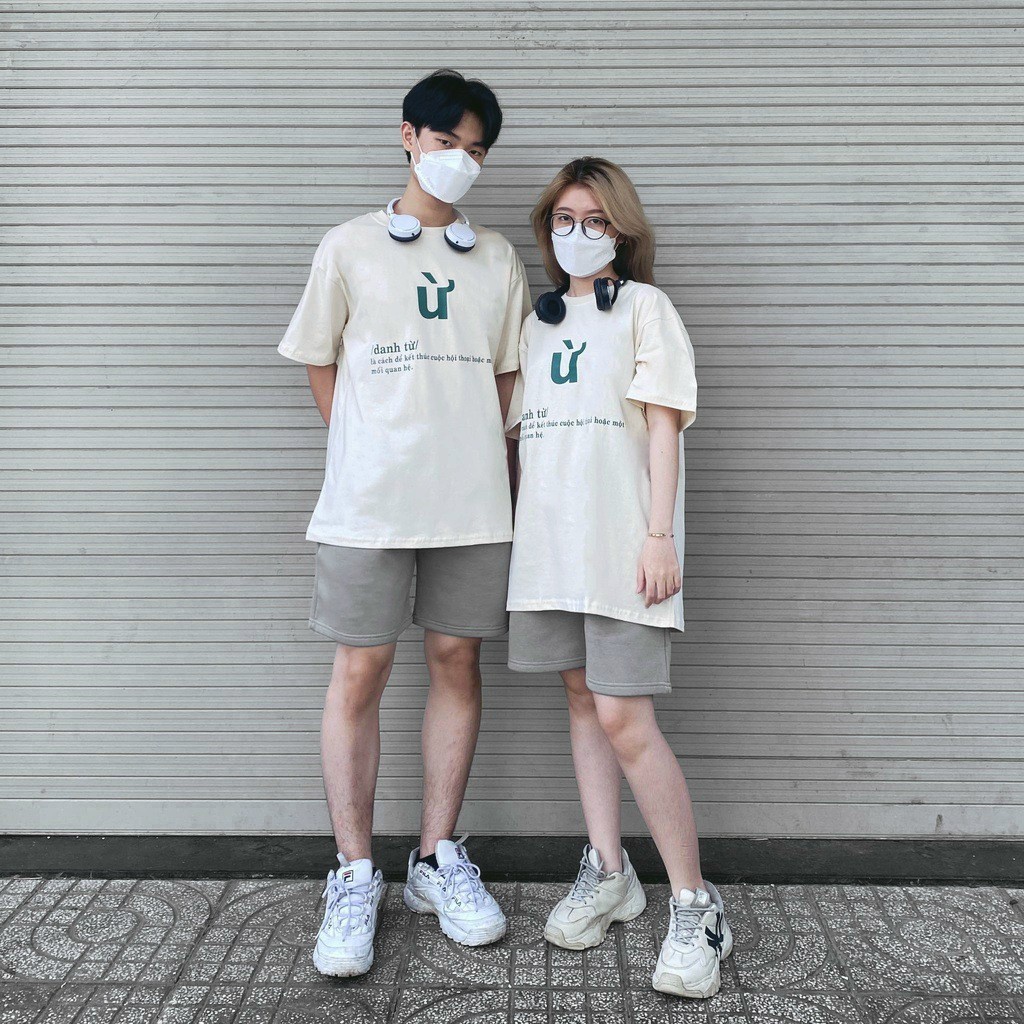 Áo Thun Tay Lỡ Unisex in chữ Ừ Form Rộng Phong Cách Ulzzang
