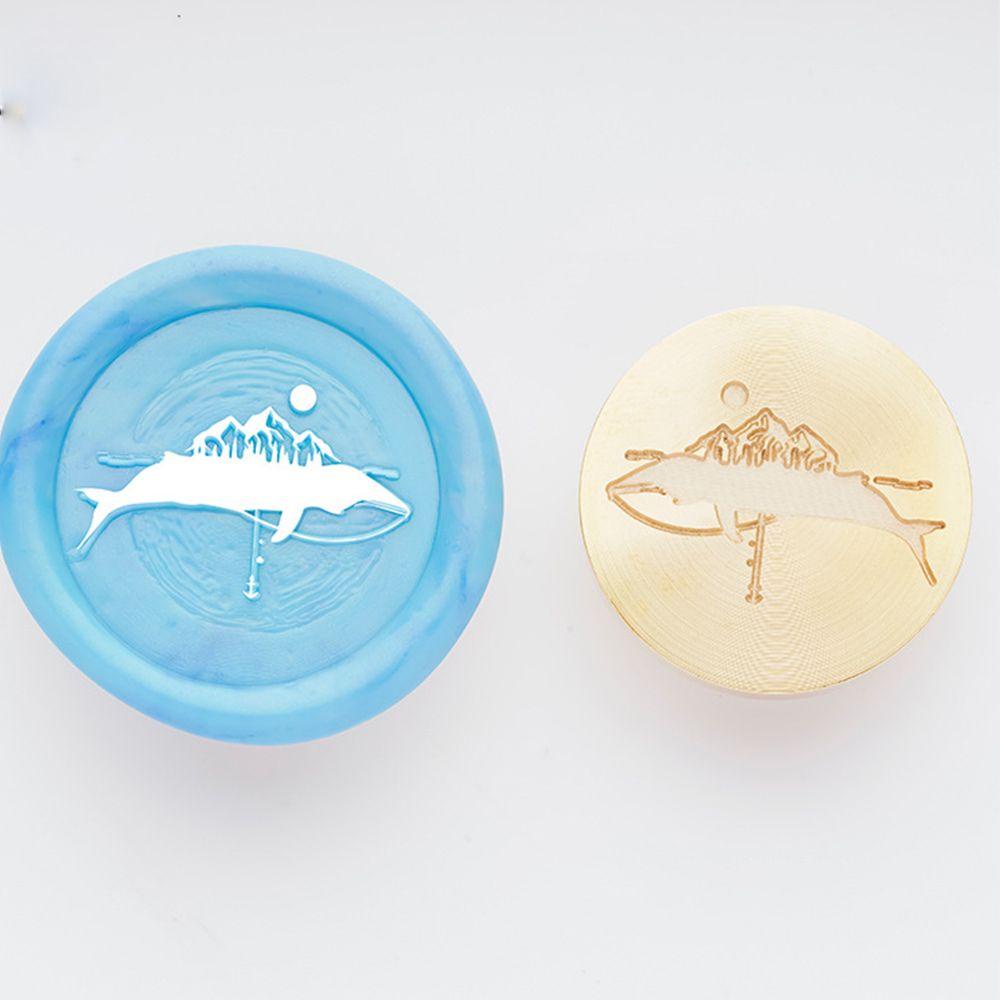 Con Dấu Thủ Công Đầu Tròn Hình Cá Voi Dùng Làm Quà Tặng|Con Dấu Bằng Đồng Thau Dùng Trang Trí Phong Bì