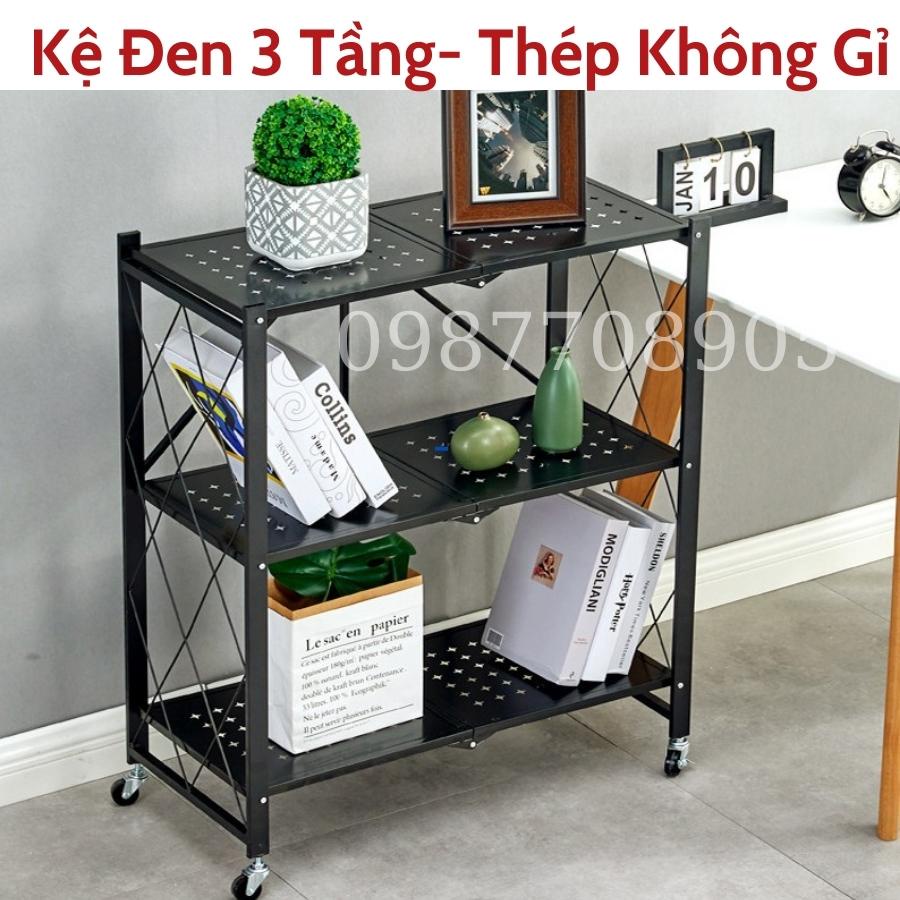 Kệ sắt để đồ đa năng gấp gọn có bánh xe, kệ gia dụng-Bảo hành 12 tháng