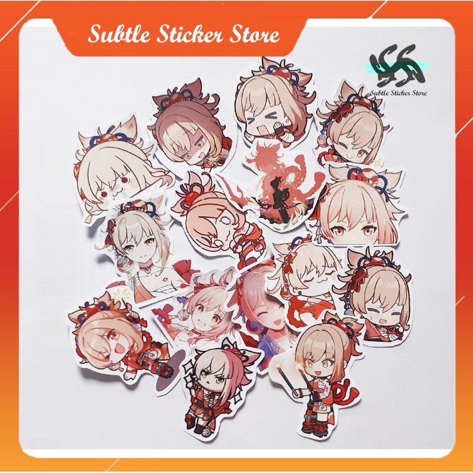 Set 10/15 Sticker Yoimiya hình dán trang trí mũ bảo hiểm, vali, điện thoại, laptop...siêu đẹp