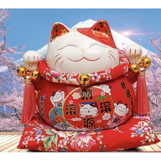 Mèo thần tài may mắn có ống heo (12x14x14cm)