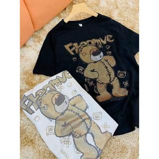Áo phông gấu đính đá hàng QC