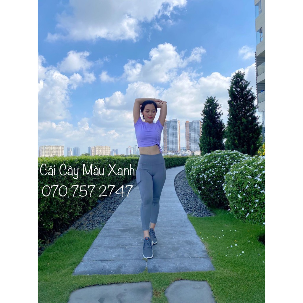 CROPTOP TẬP GYM YOGA RÚT DÂY EO XÉO SIÊU HOT