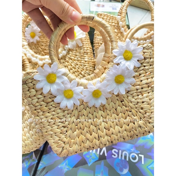 Túi xách cói đi biển, làn cói thời trang đa dạng xinh xỉu