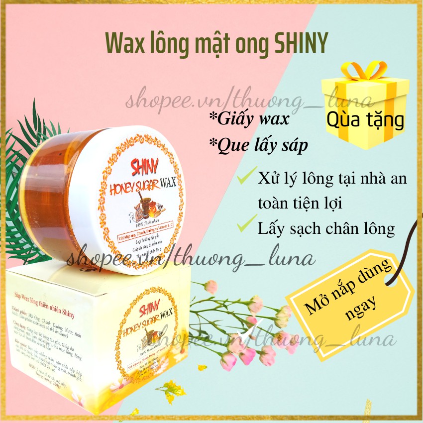 Sáp wax lông nách , tay , chân SHINY mật ong handmade 250g , loại bỏ lông tận gốc