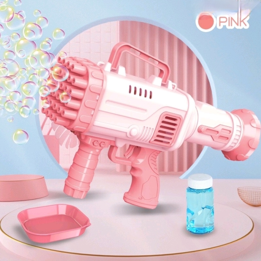 [ Tặng kèm 4 Pin] Súng bắn bong bóng xà phòng , súng phun bong bóng 32 nòng nhiều màu an toàn cho bé