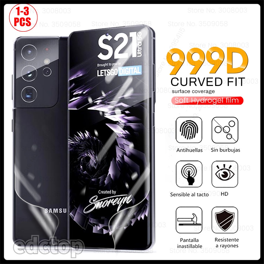 1-3PCS 999D hydrogel film for samsung galaxy s21 ultra 5g screen protectors sansung s 21 fe ultra plus protective film