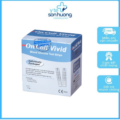 Que thử đường huyết On Call Vivid (hộp 25 que)