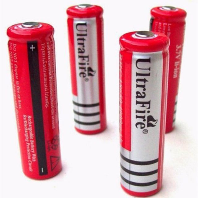 PIN SẠC 18650 màu đỏ dùng cho đèn pin quạt mini máy nghe pháp...